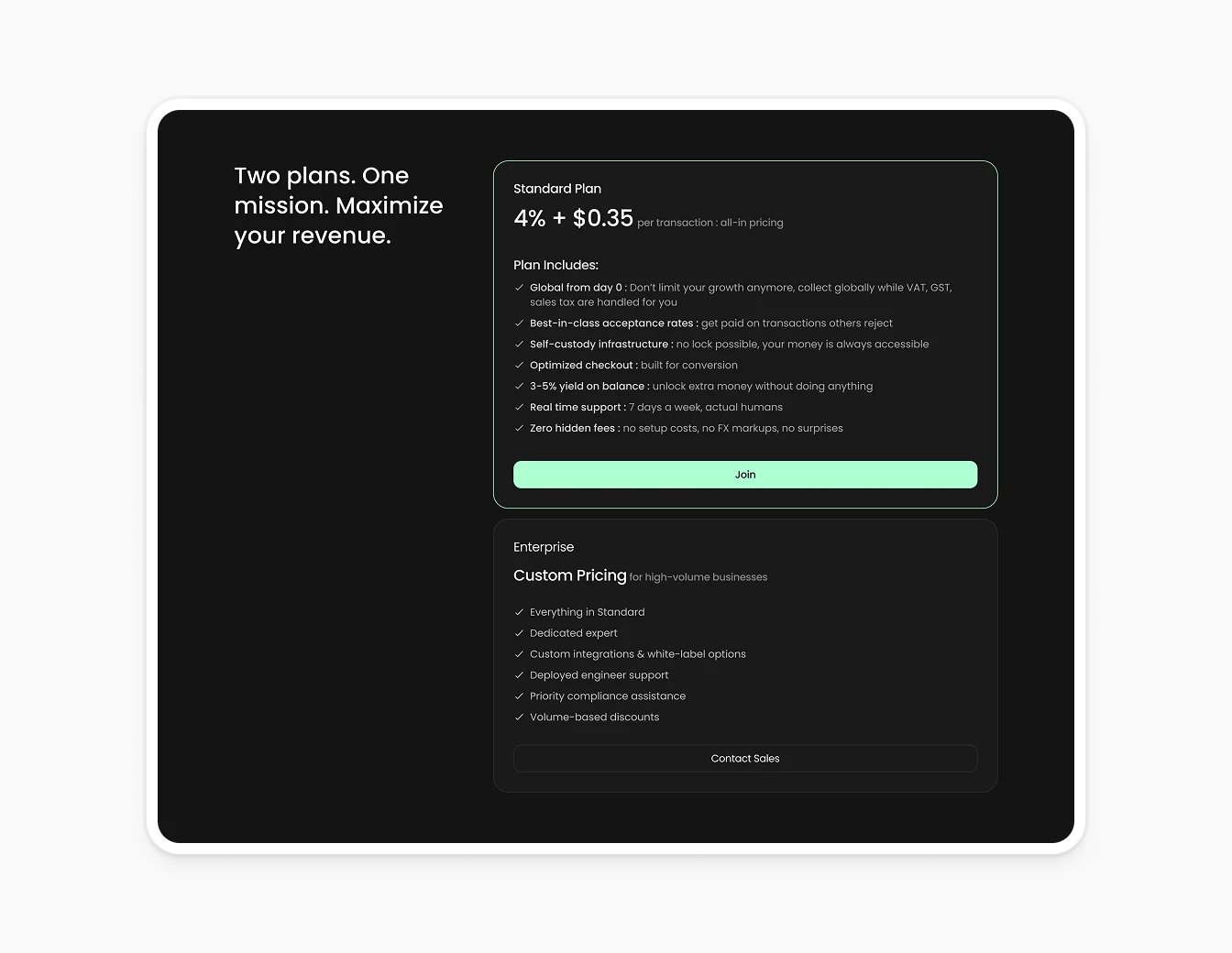 Inflow Pricing Plans Standard Enterprise