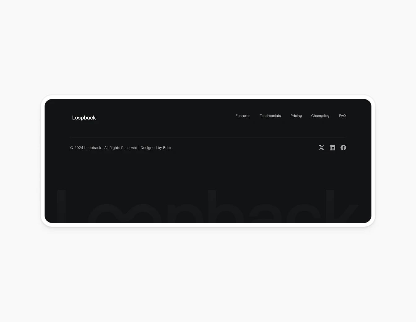 Loopback Footer Navigation Dark Watermark