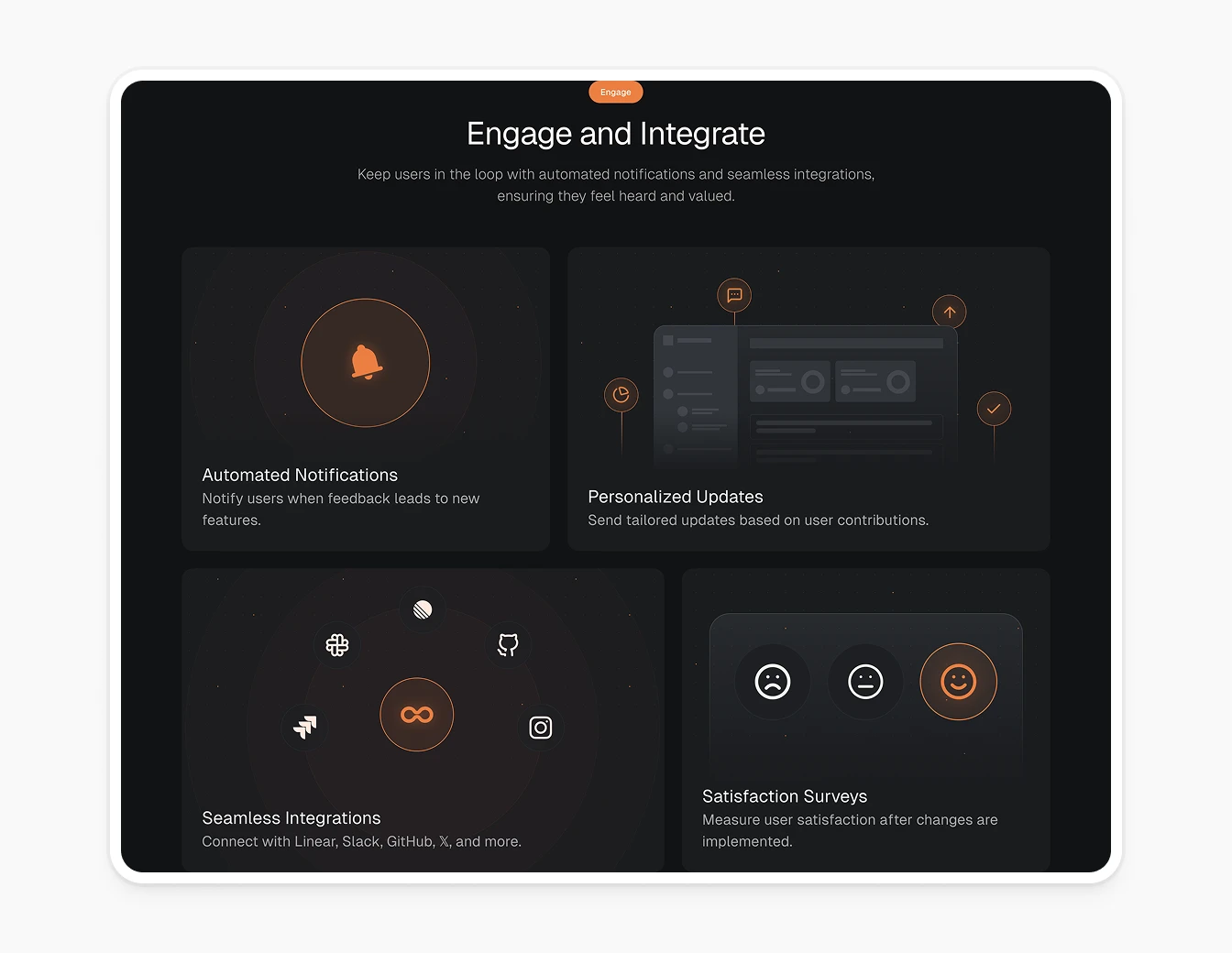 Loopback Engage Integrate Features Dark