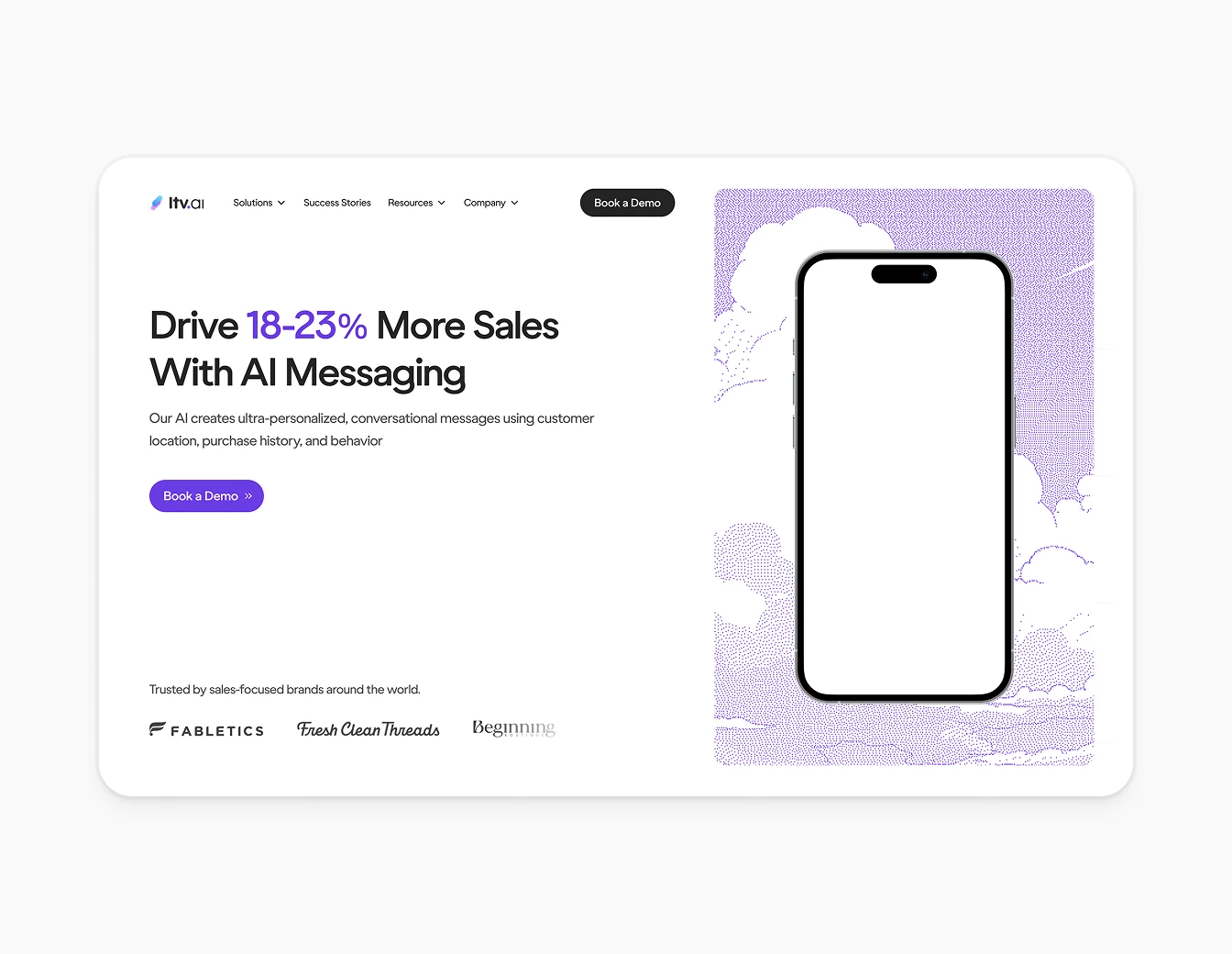LTV.ai Hero AI Messaging Purple Gradient