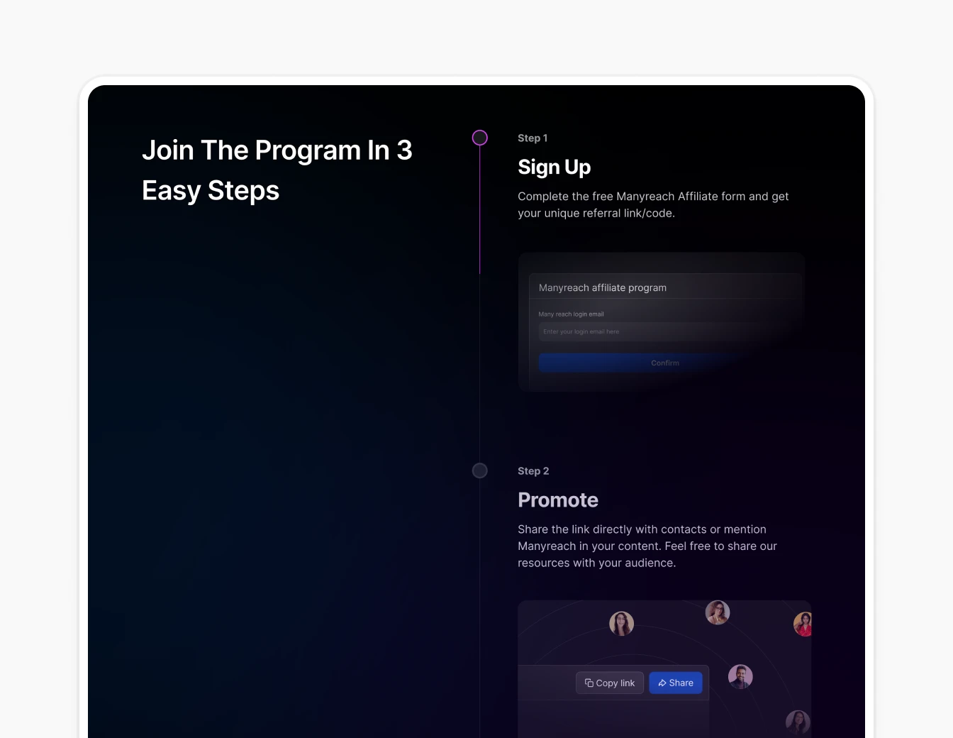 Manyreach Affiliate Program Steps Dark