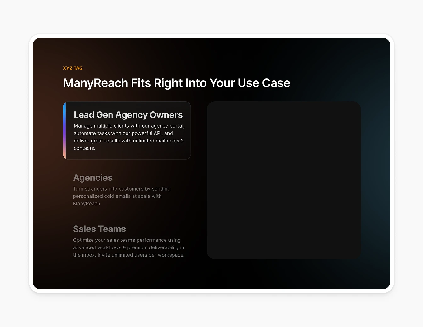 Manyreach Use Cases Agencies Sales Teams