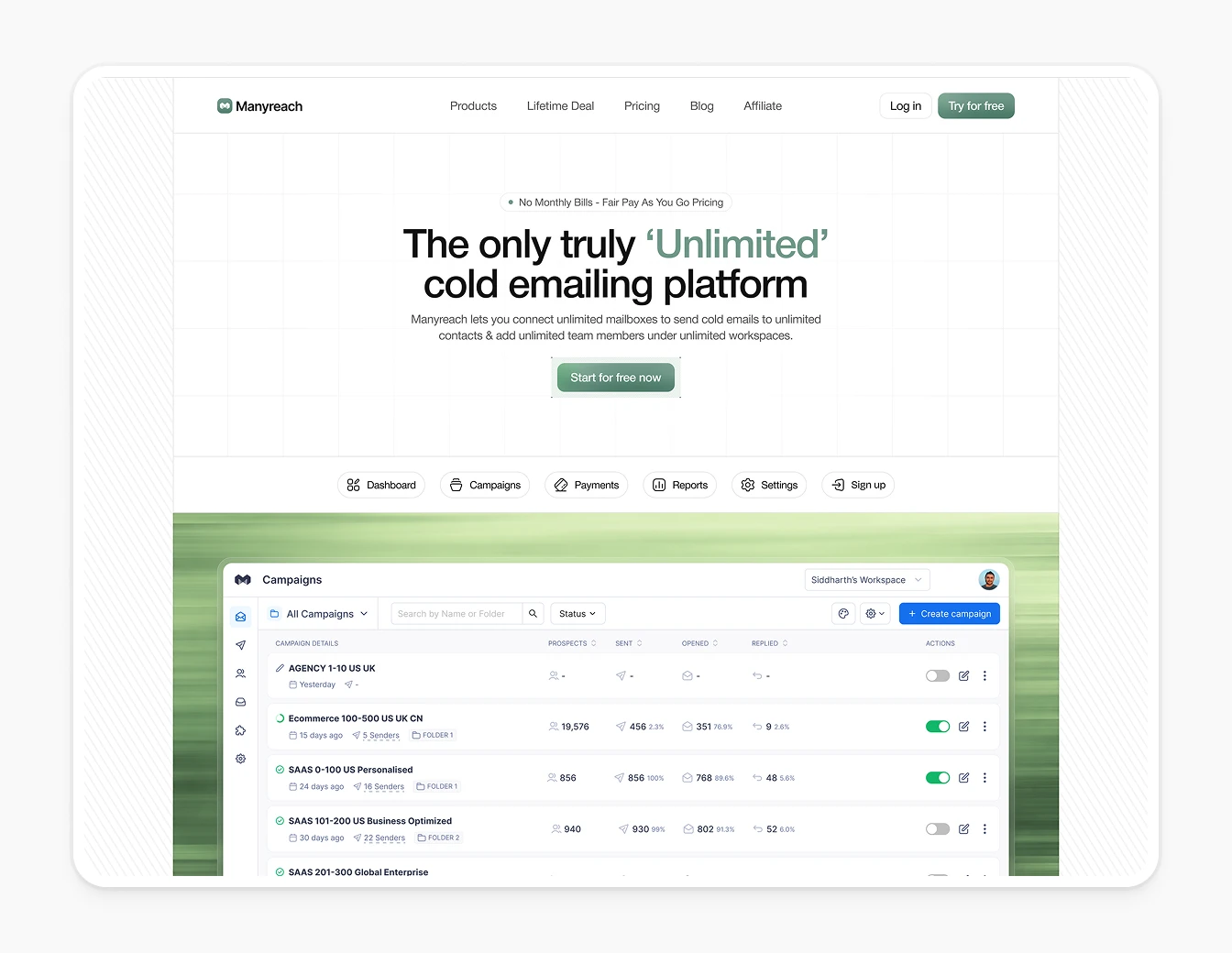 Manyreach Unlimited Hero Light Green