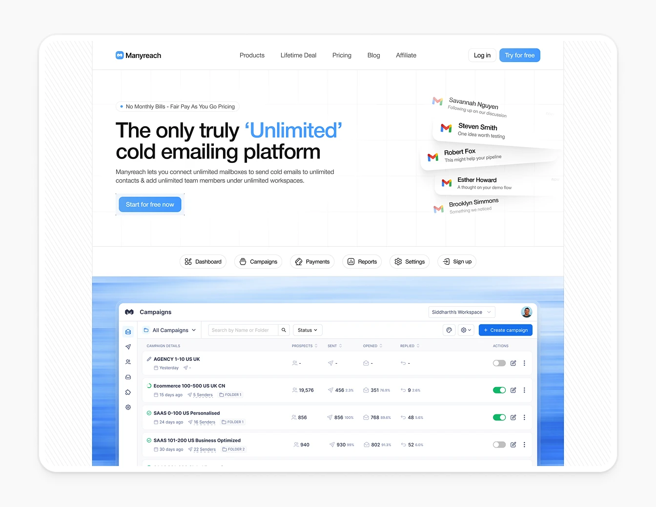 Manyreach Unlimited Hero Light Blue Clean