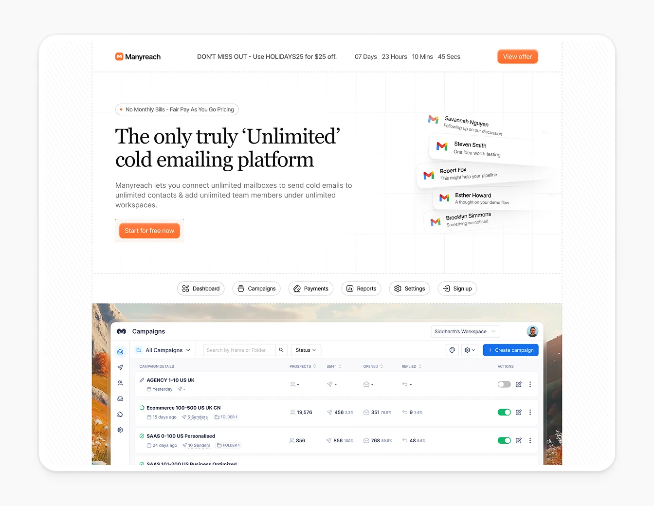 Manyreach Unlimited Hero Orange Countdown