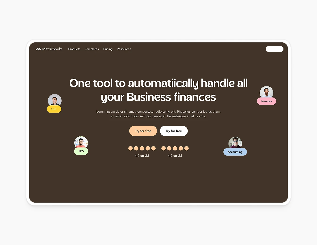 Metricbooks Hero Dark Brown Finance Tags