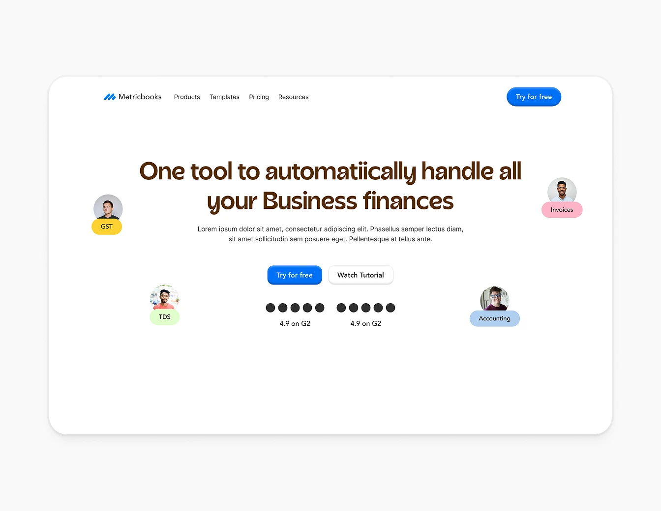 Metricbooks Hero Light Automate Finance Tags