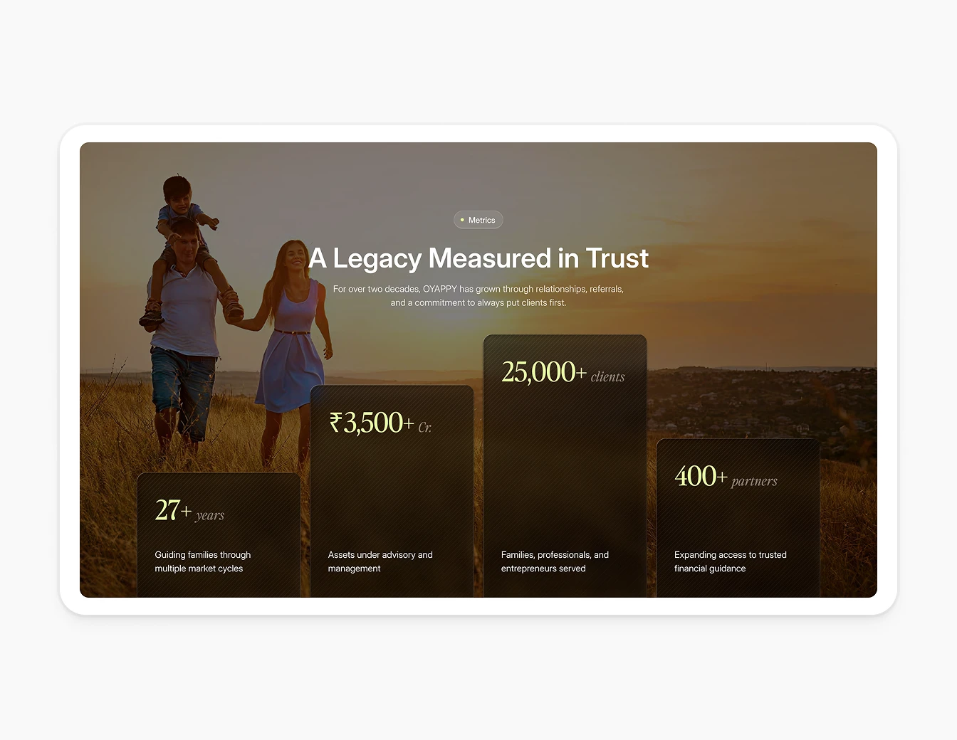 Oyappy Legacy Trust Stats Section Dark