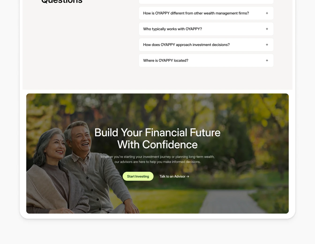 Oyappy FAQ and CTA Footer Section