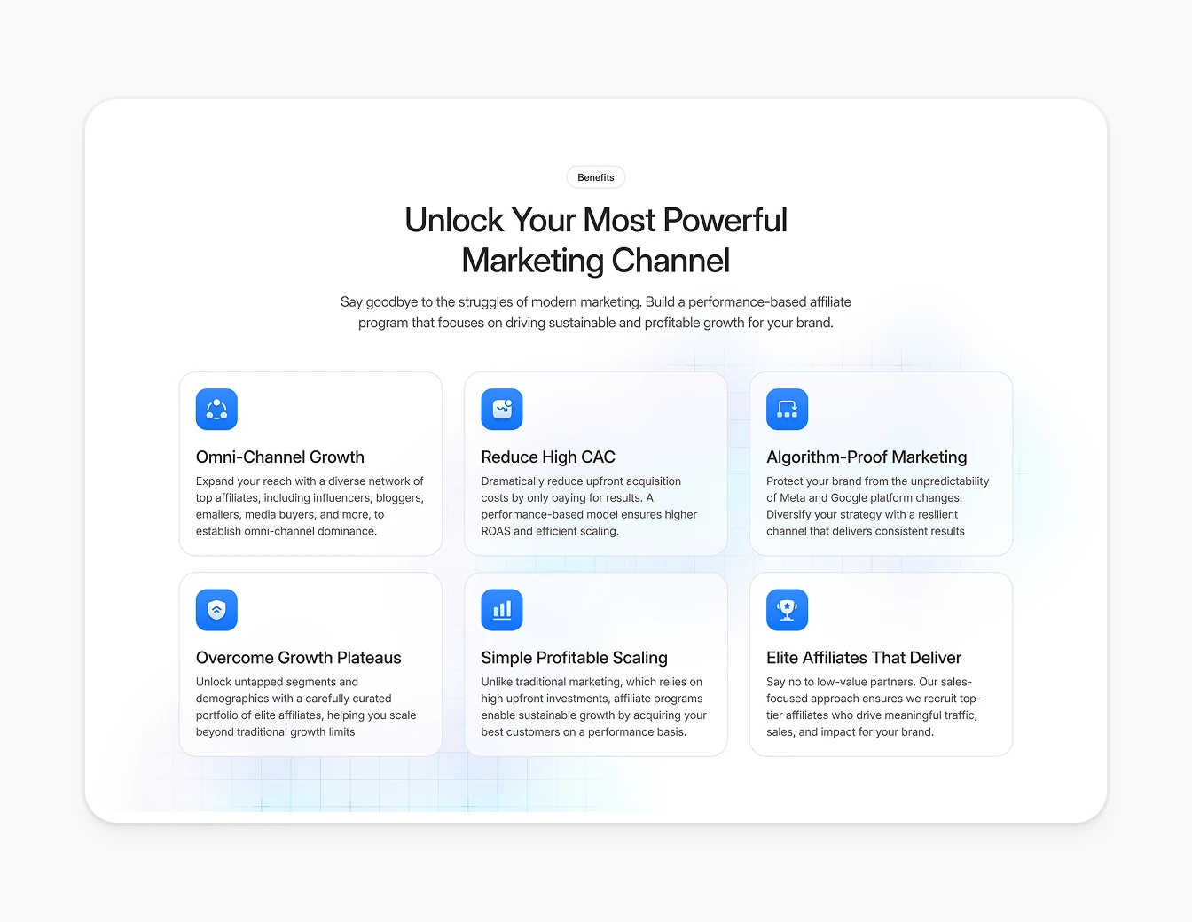 Performance Partners Benefits Features Grid