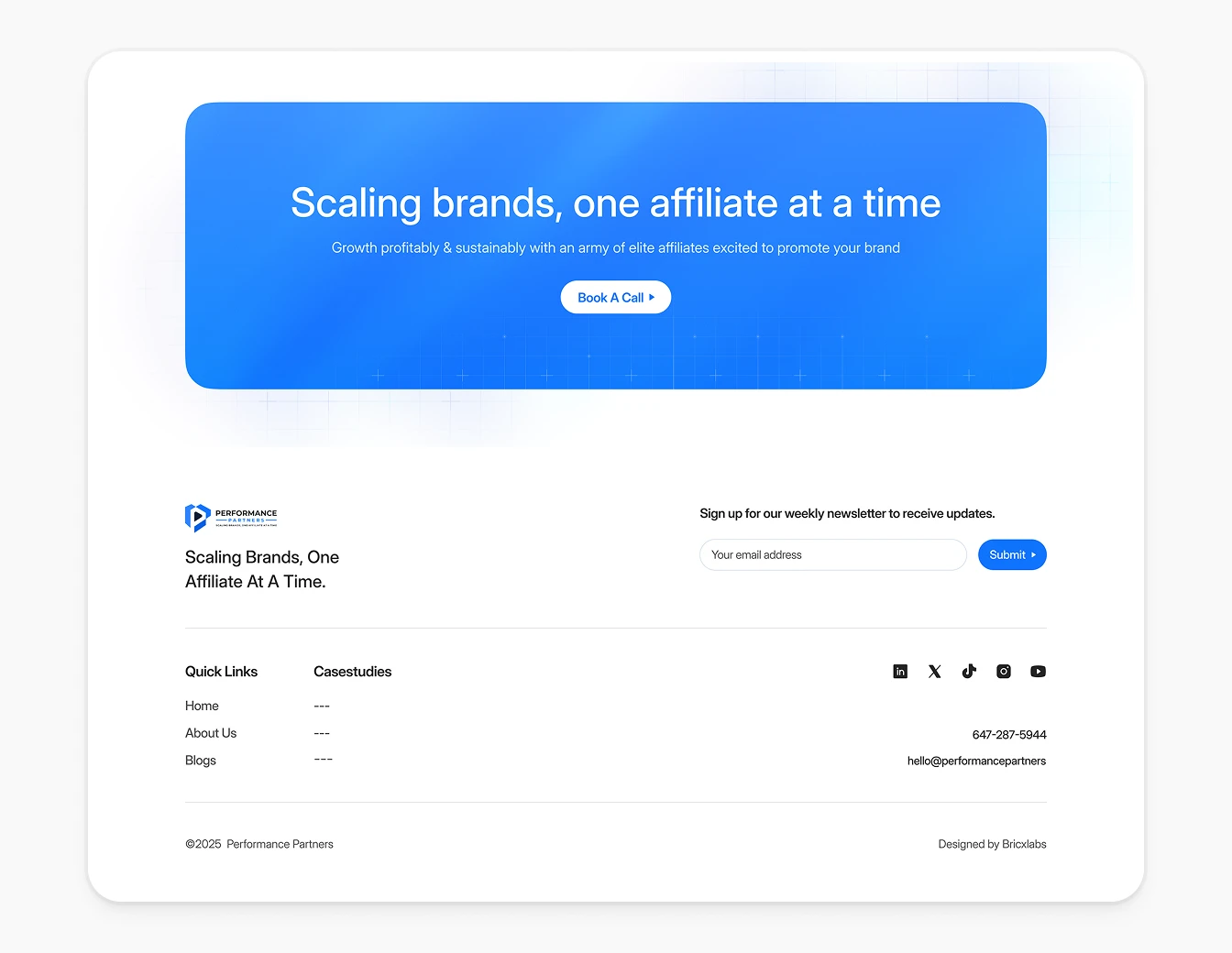 Performance Partners CTA Footer Newsletter