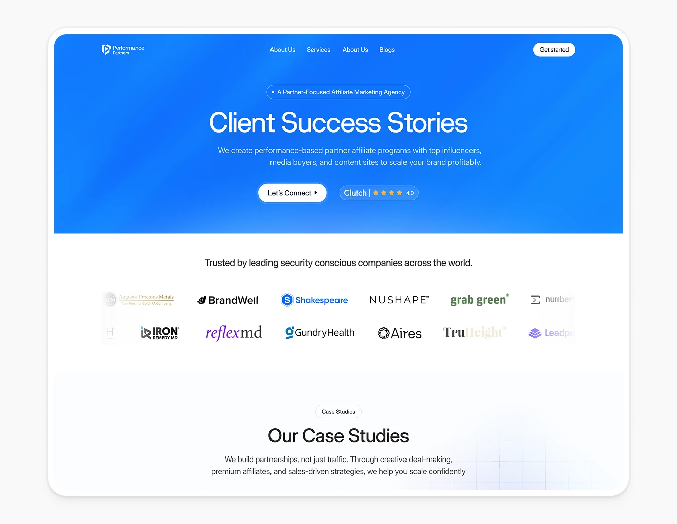 Performance Partners Case Studies Logos Hero