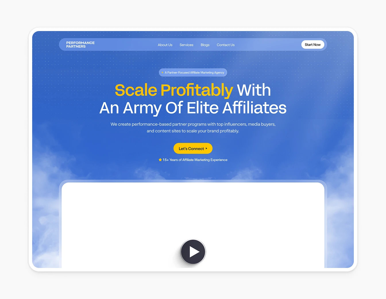 Performance Partners Hero Blue Yellow Scale