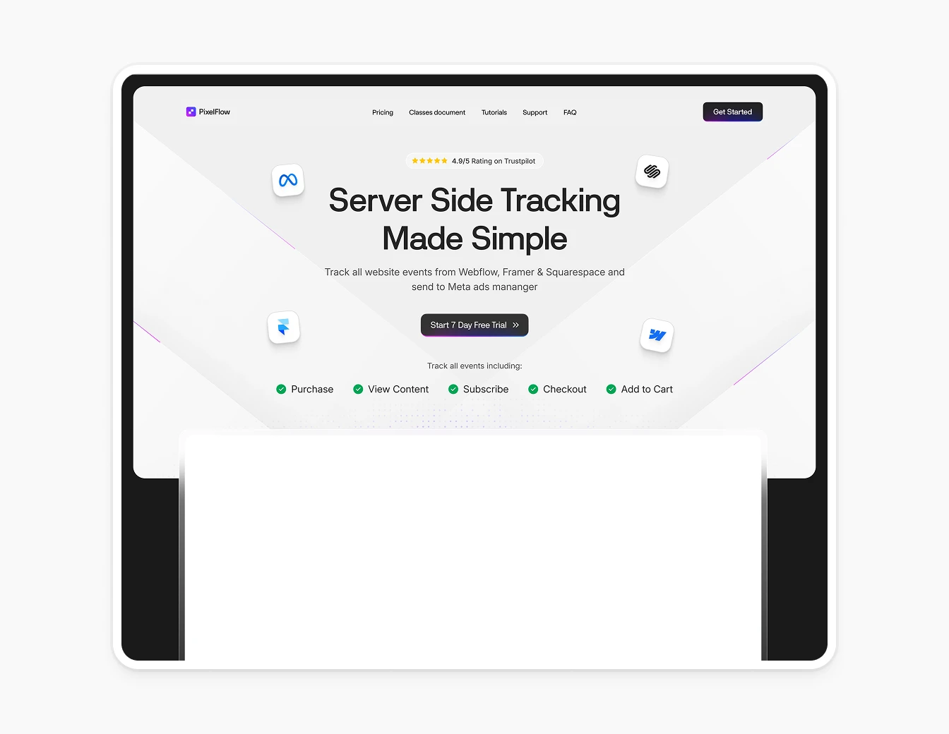 Pixelflow Server Side Tracking Hero Light
