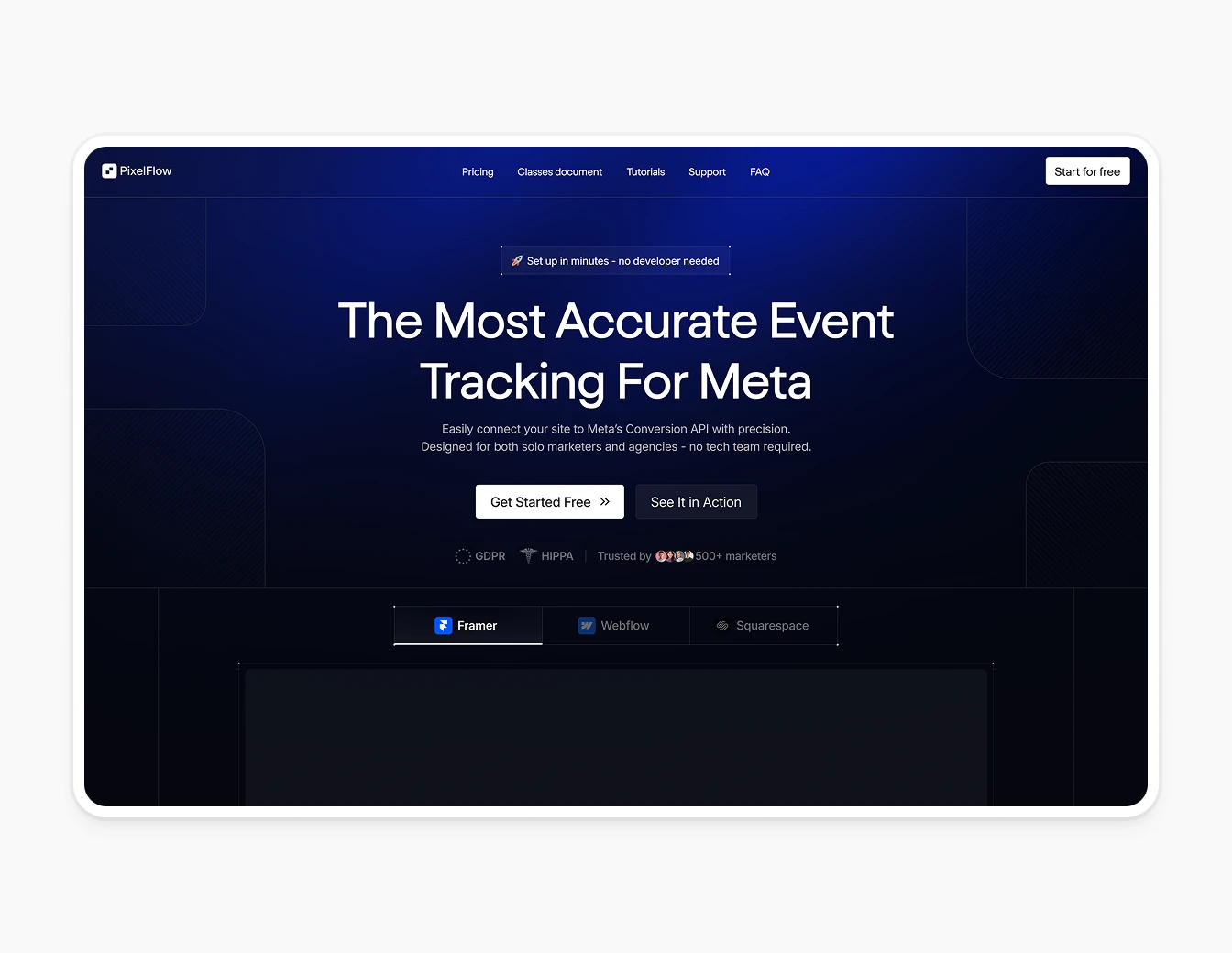 Pixelflow Dark Hero Meta Event Tracking