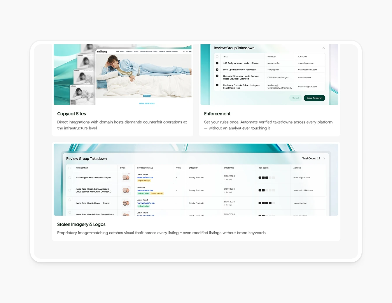 Podqi Product Features Takedown Enforcement