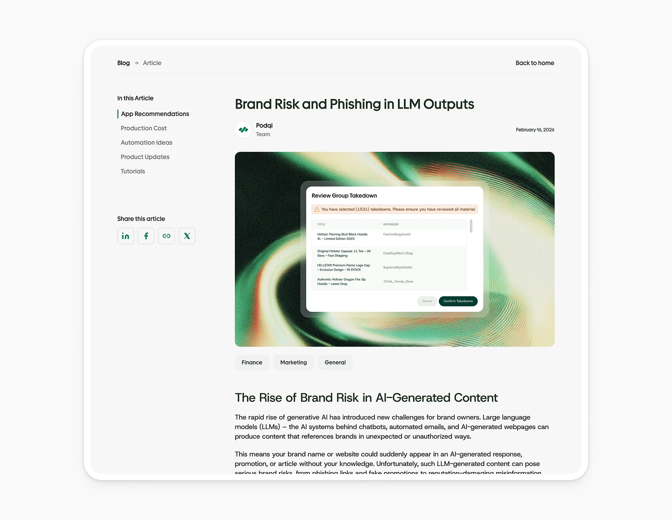 Podqi Blog Article Brand Risk LLM Outputs