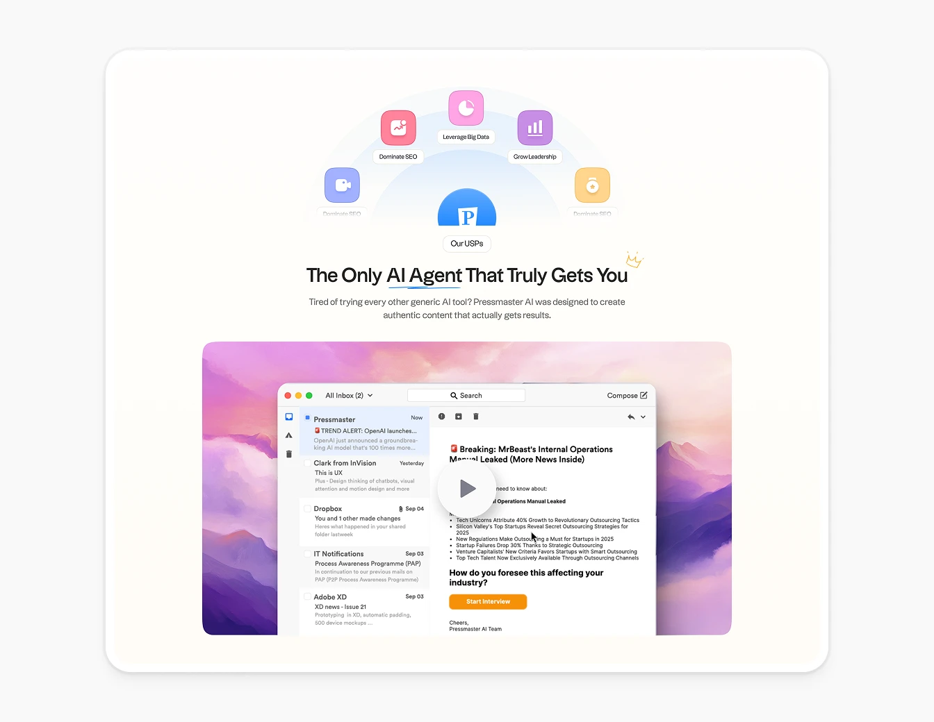 PressMaster Features AI Agent Gets You