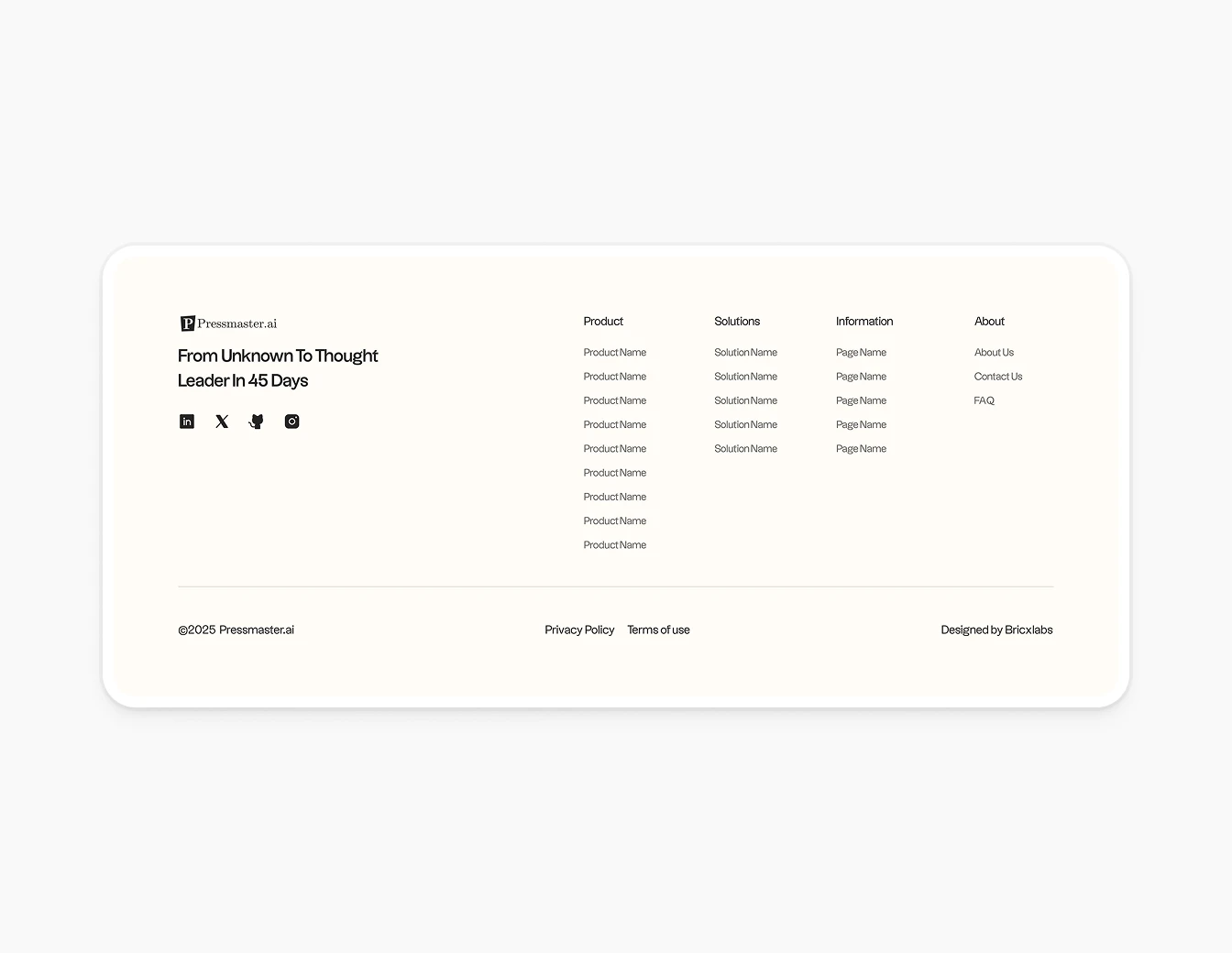 PressMaster Footer Thought Leader Navigation