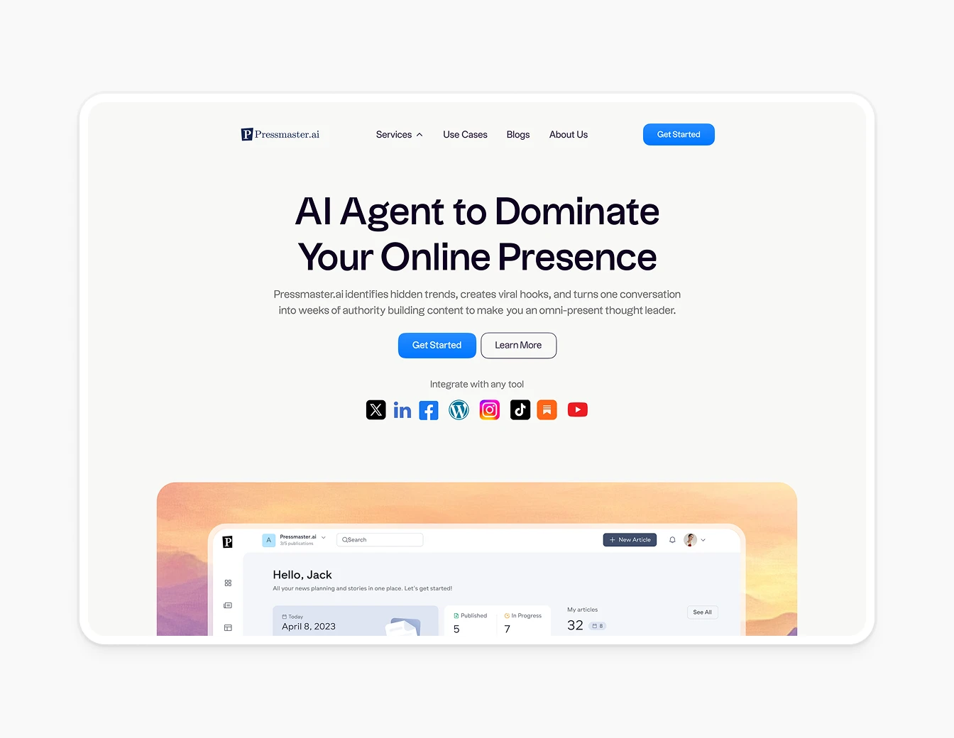 PressMaster Hero AI Agent Dominate