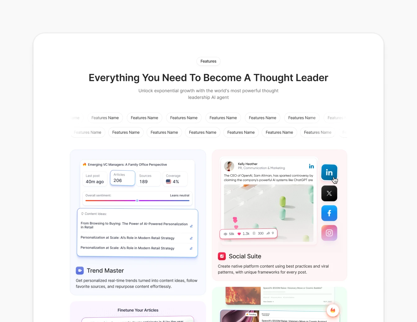 PressMaster Features Thought Leader Tools