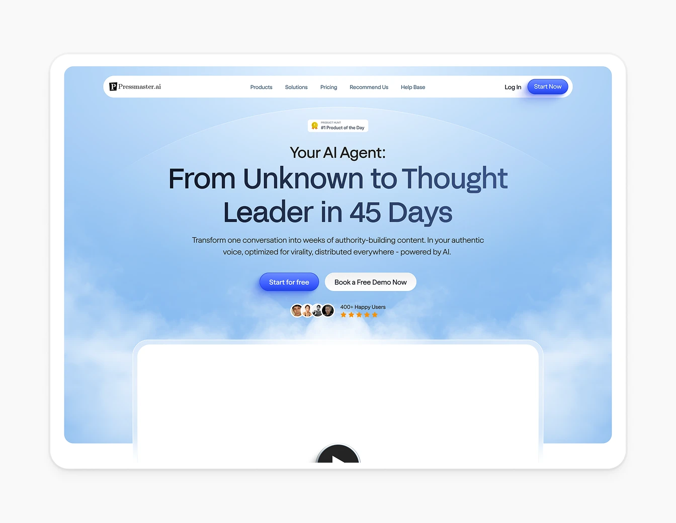 PressMaster Hero Thought Leader Blue Sky