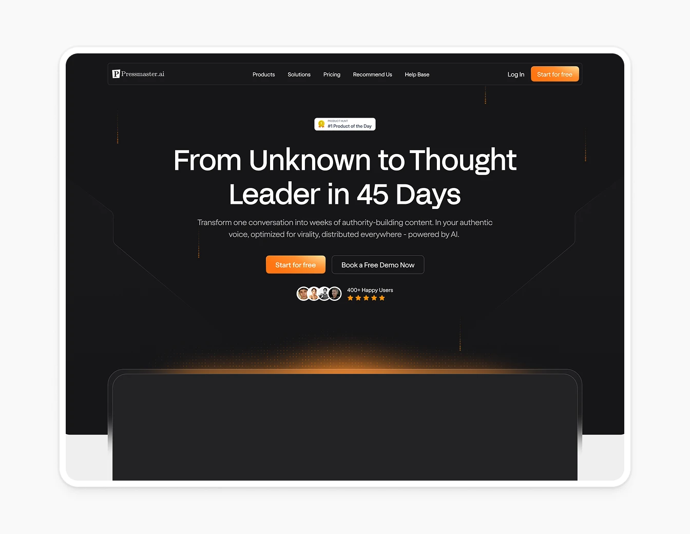 PressMaster Hero Thought Leader Dark Orange