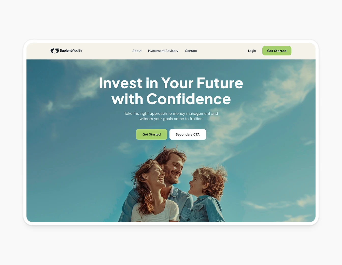 Sapient Wealth Hero Light Sky Family Photo