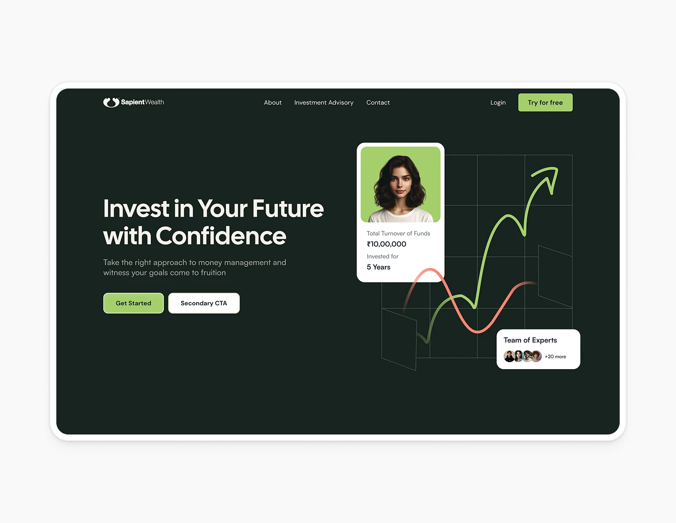 Sapient Wealth Hero Dark Invest Confidence