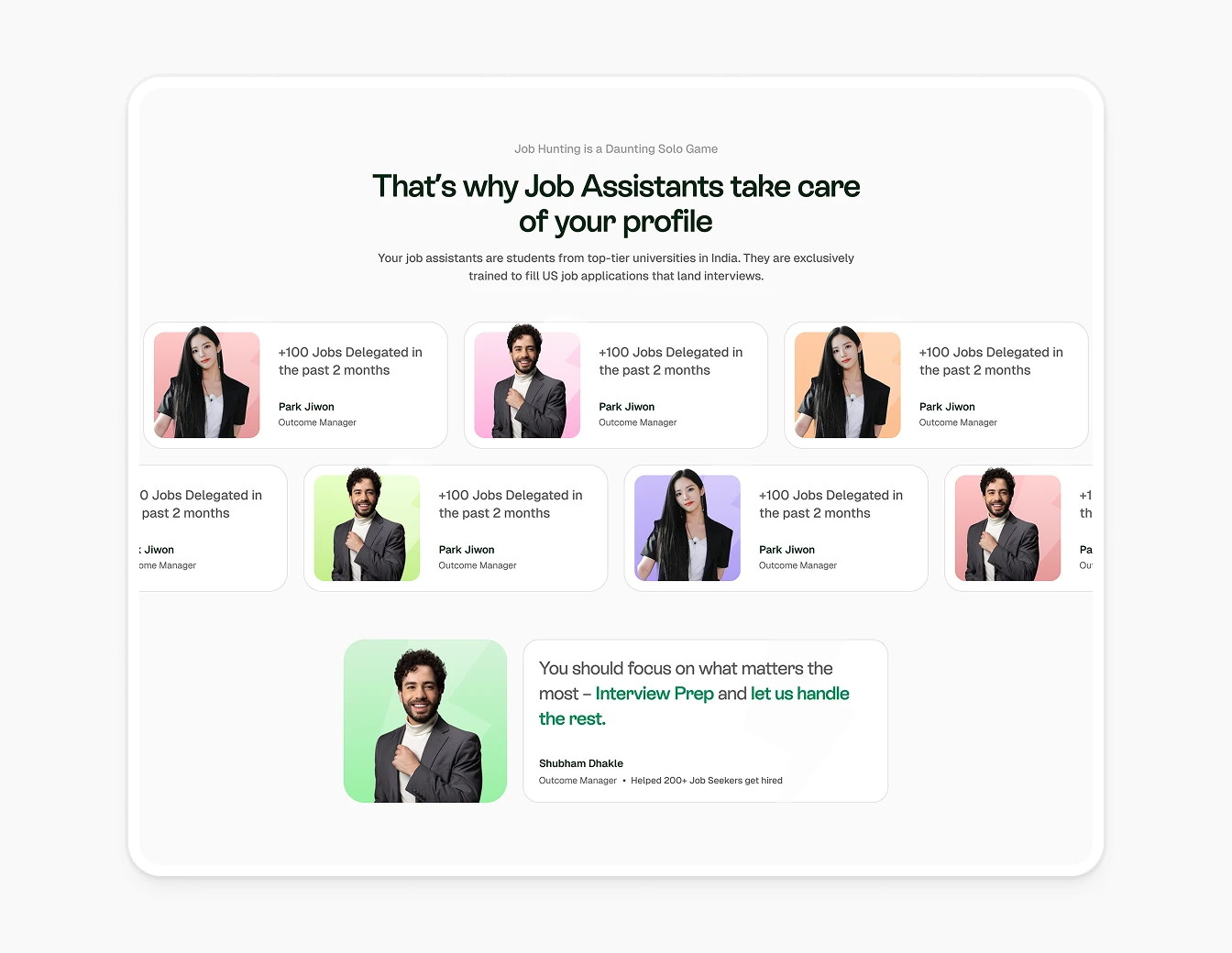 Scale.jobs Job Assistants Profile Grid