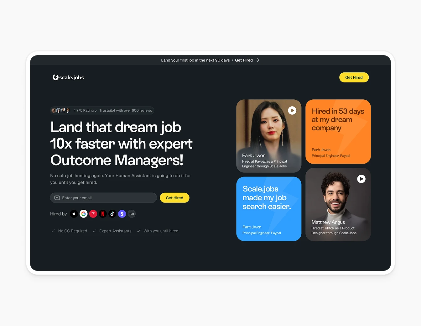 Scale.jobs Dark Hero Dream Job Outcome