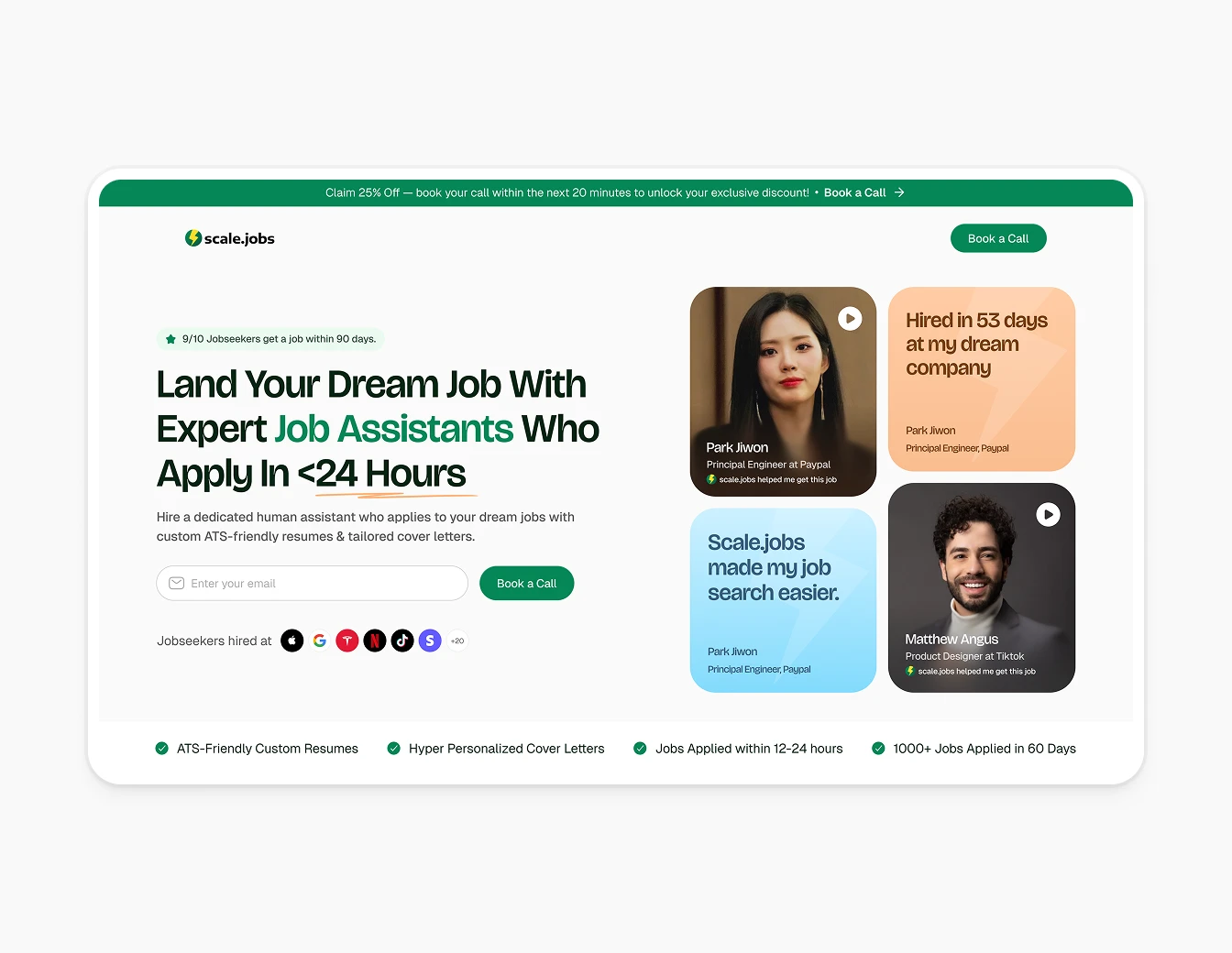 Scale.jobs Hero Dream Job Expert Assistants