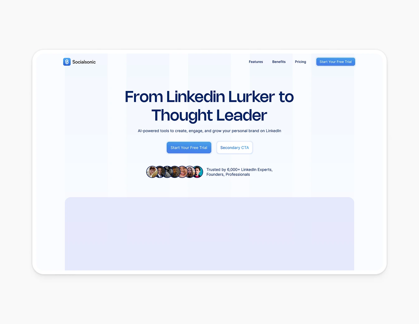 Socialsonic Hero LinkedIn Lurker Thought Leader