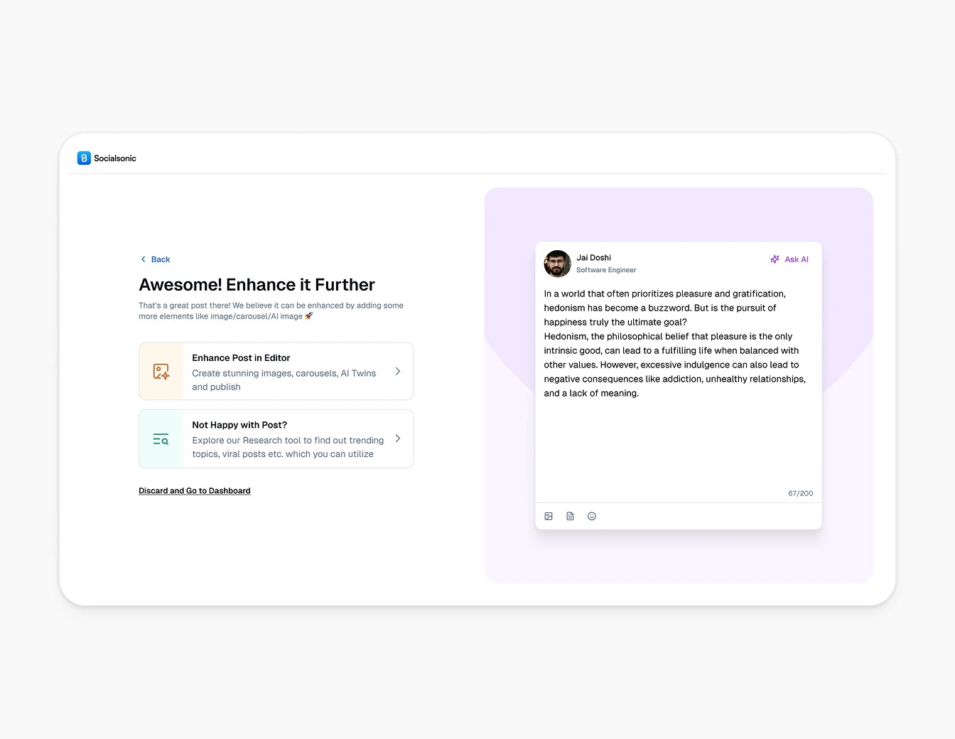Socialsonic Post Enhance Further Preview