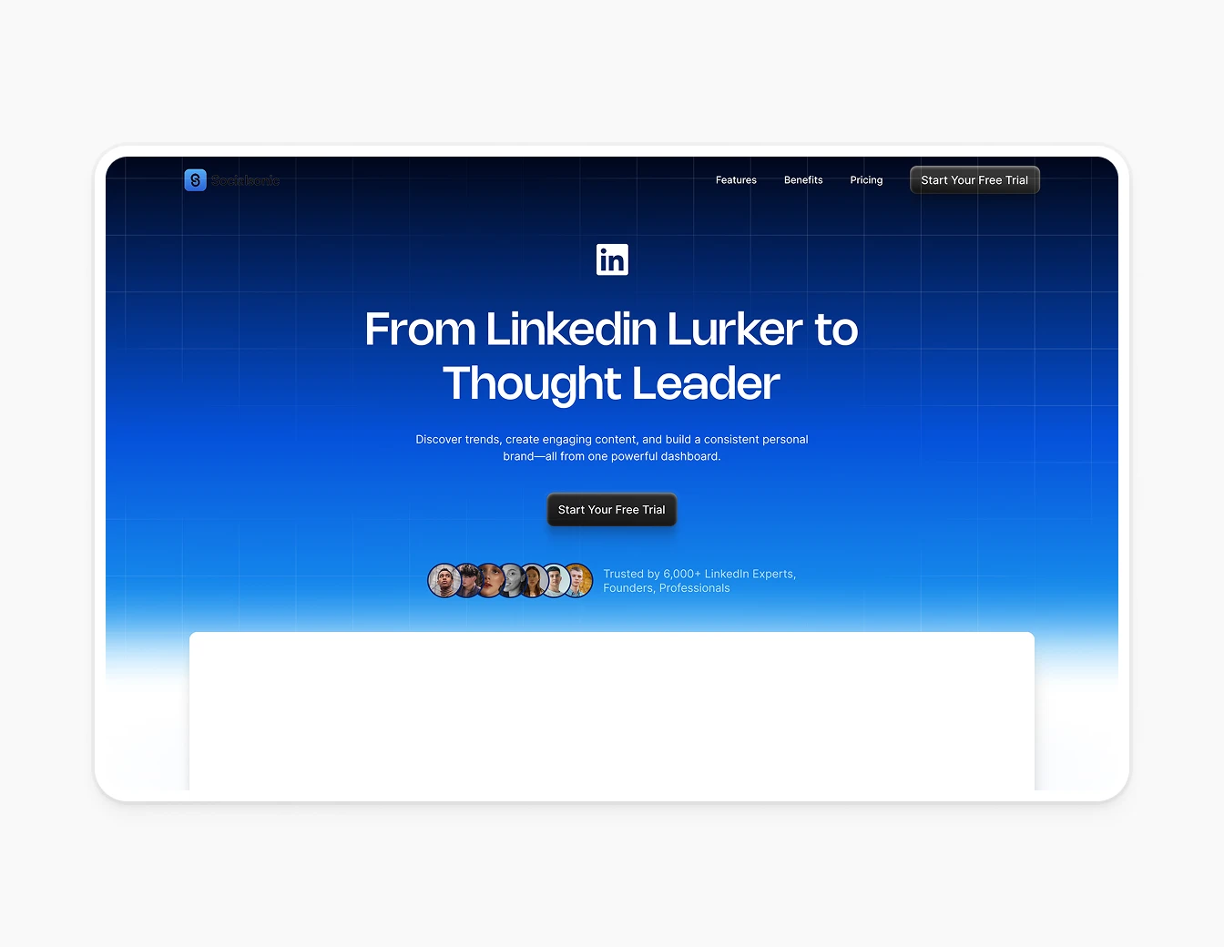 Socialsonic Hero Dark Blue LinkedIn Gradient