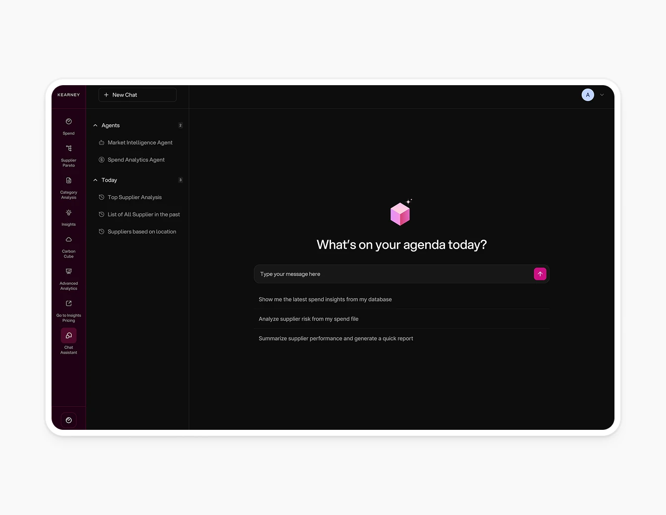 AT Kearney Spend Pro Chat Empty State