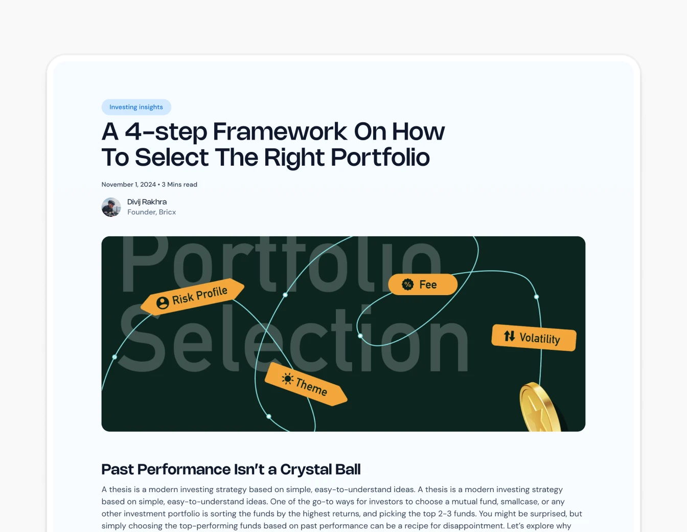 Surmount Blog Article Portfolio Framework