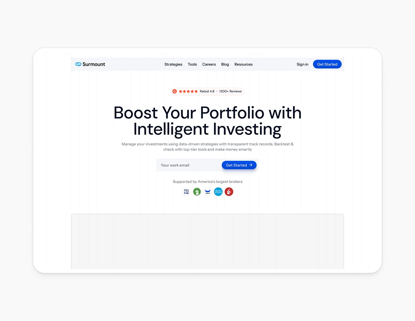 Surmount Hero Clean White Brokers Minimal