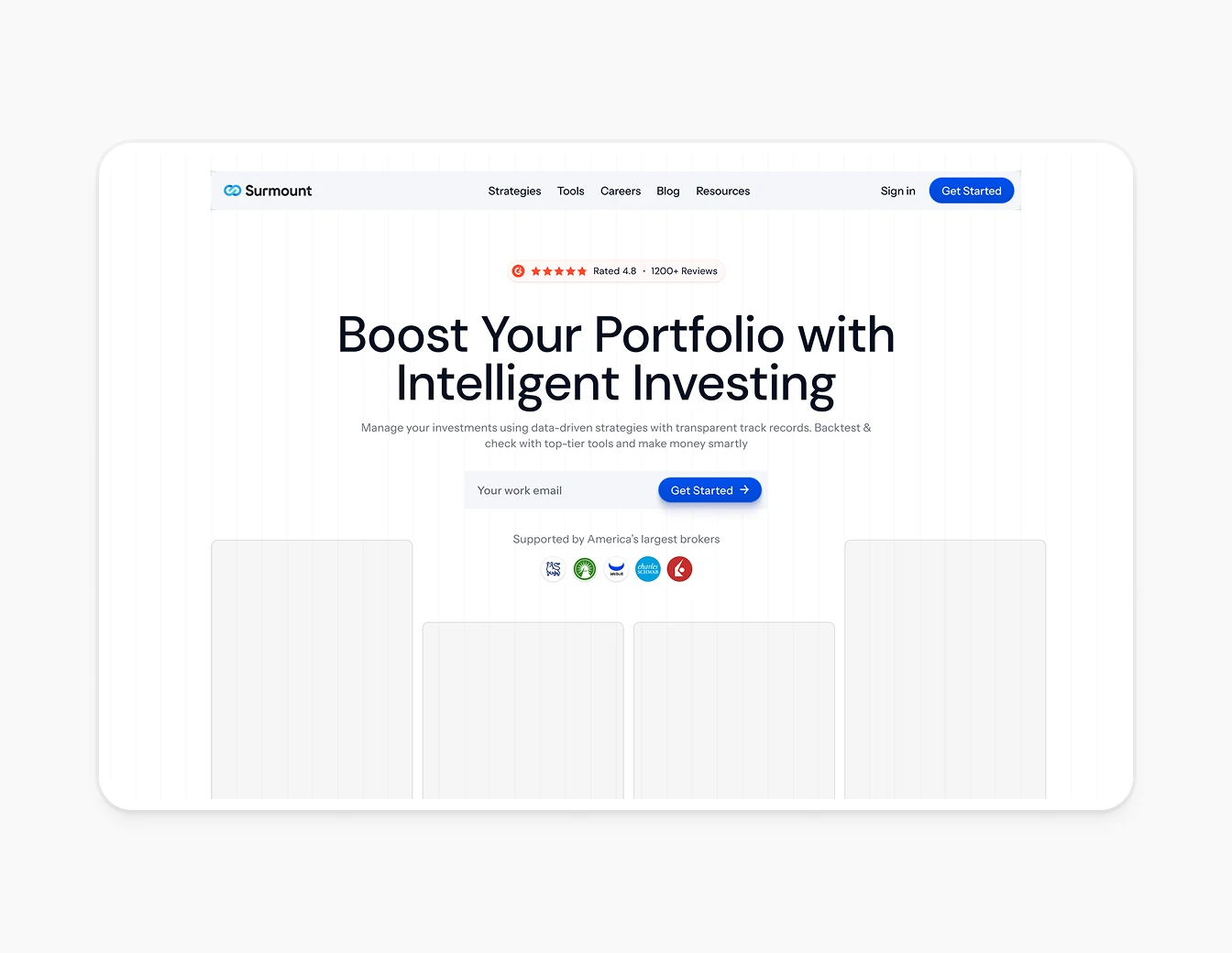 Surmount Hero Clean Brokers Logos Cards