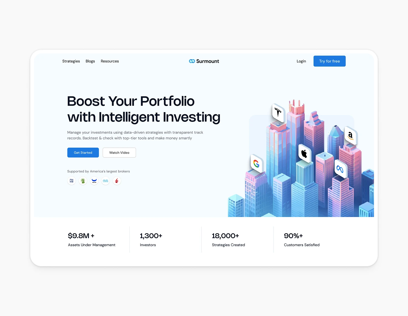 Surmount Hero Isometric City Stats Badges