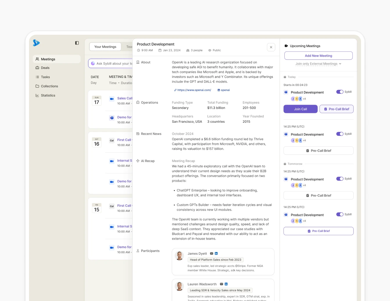 Sybill Meeting Notes Development Details