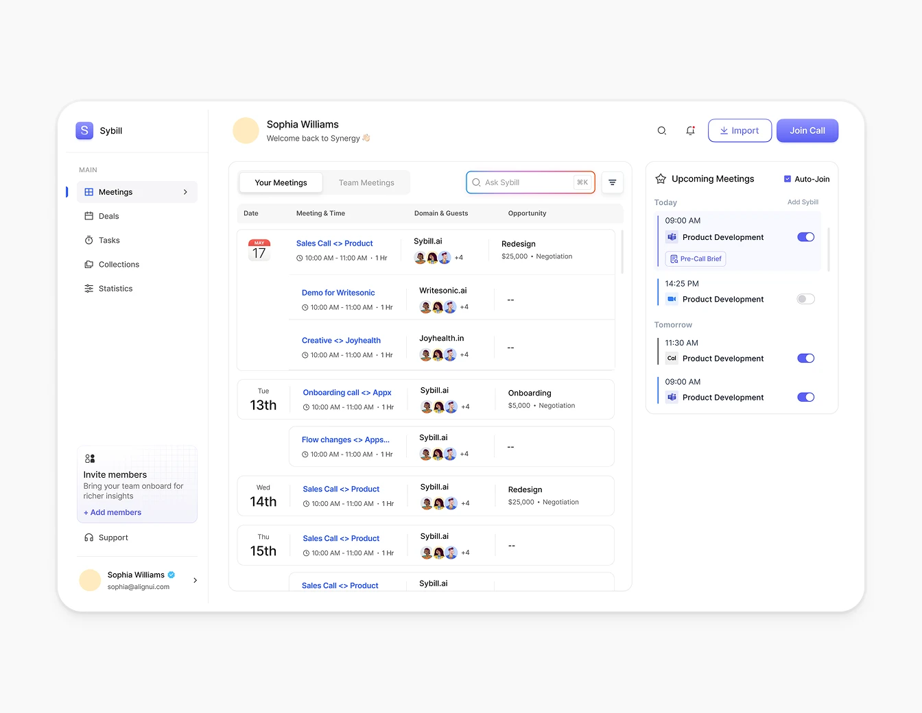 Sybill Meetings Redesign Orange Accent