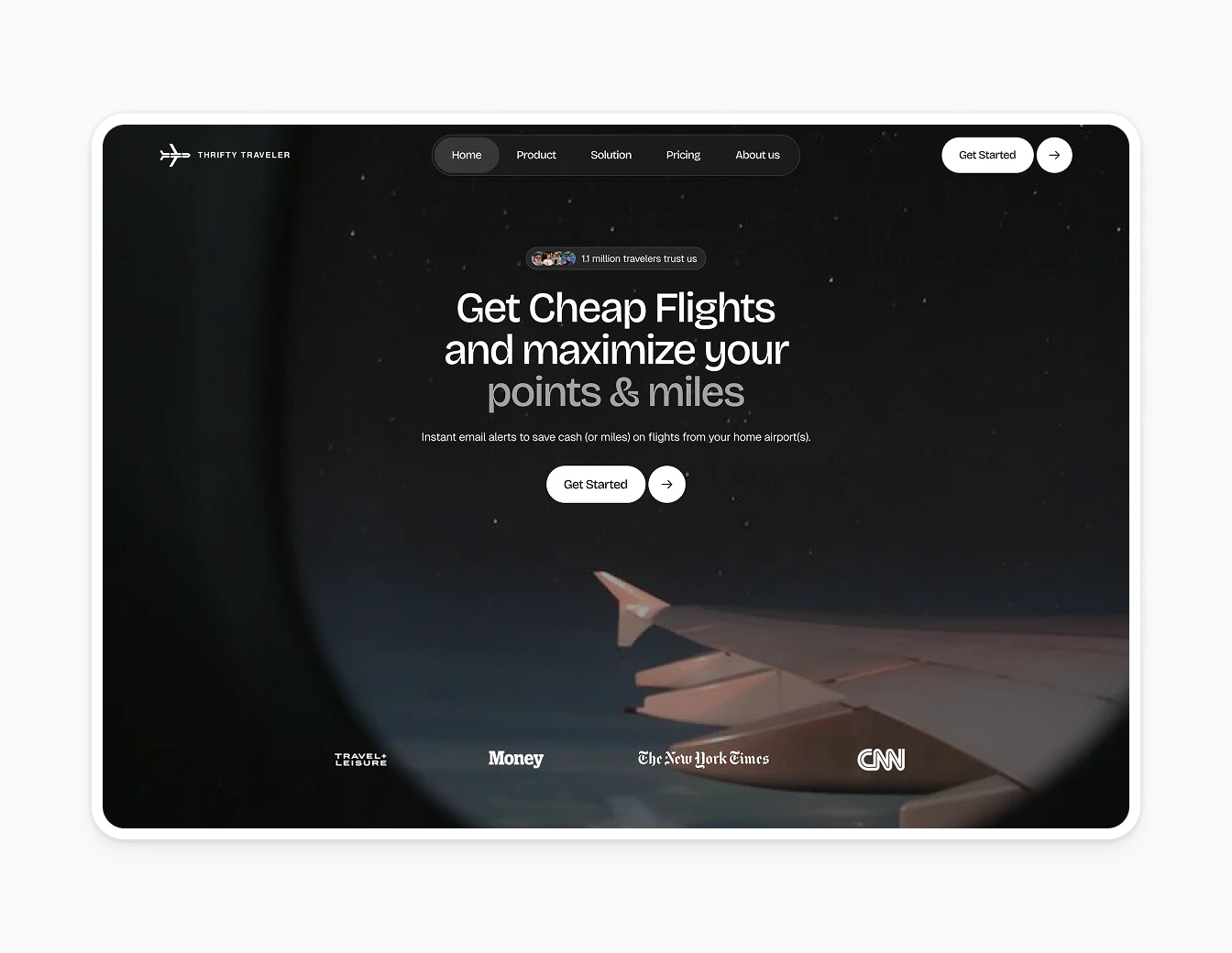 Thrifty Traveler Hero Dark Flight Wing Photo