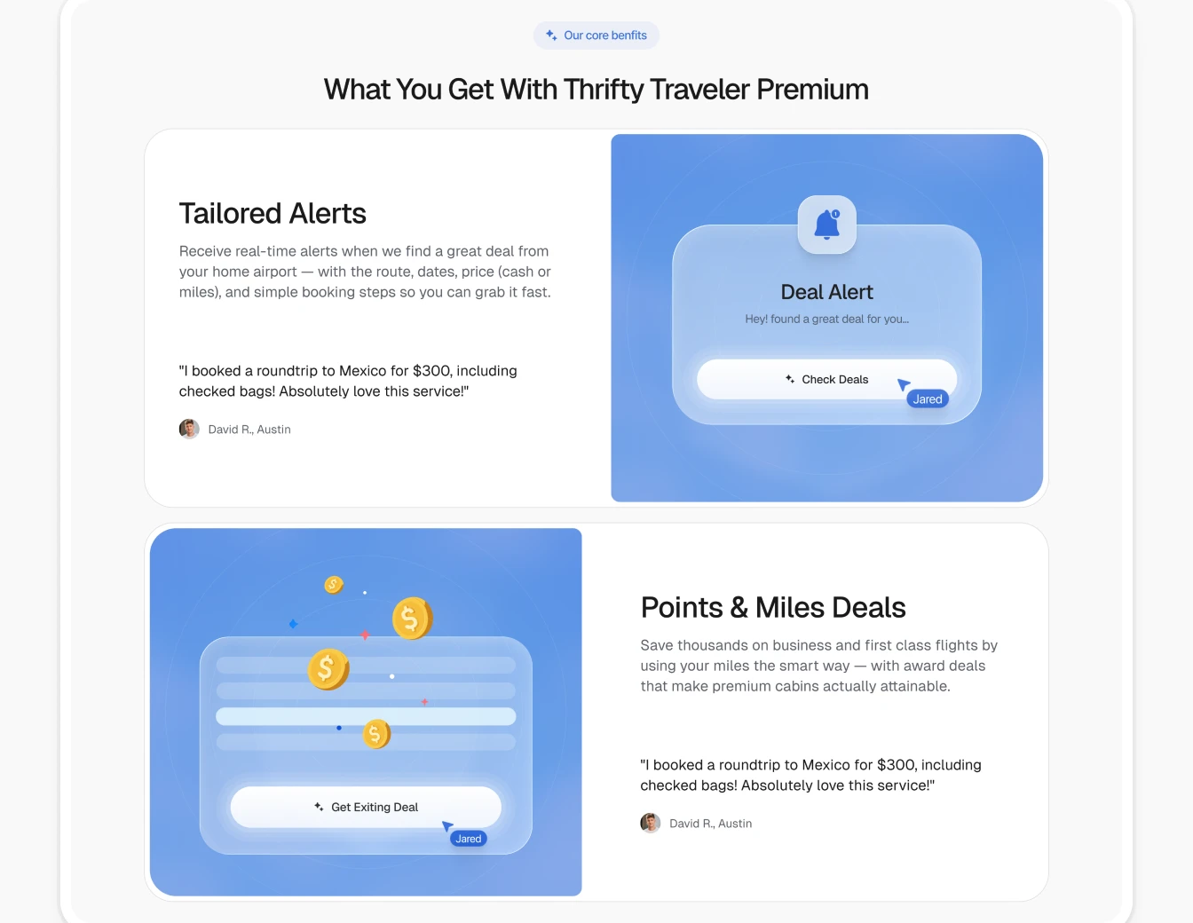 Thrifty Traveler Features Alerts Deals Blue