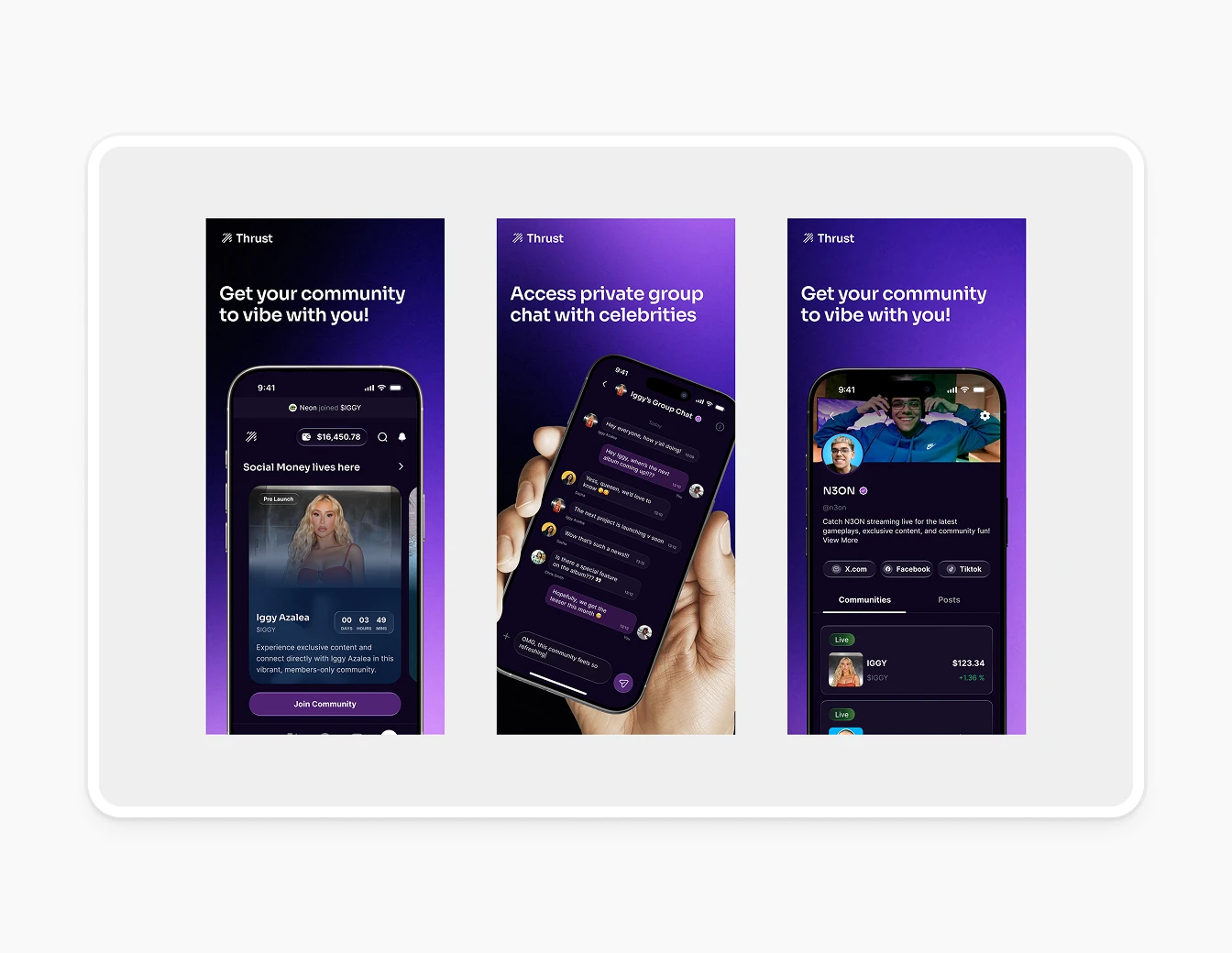 Thrust Mobile App Store Screenshots Purple