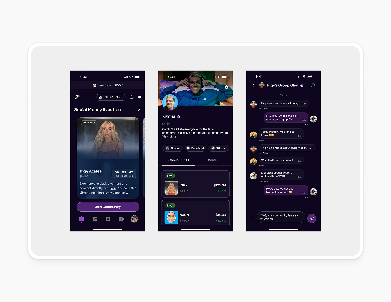 Thrust Mobile Home Feed Group Chat Dark