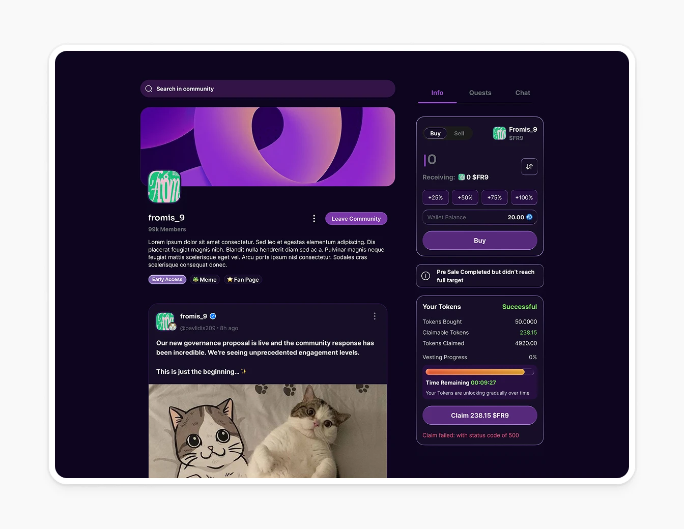 Thrust Community Creator Dark Token Buy