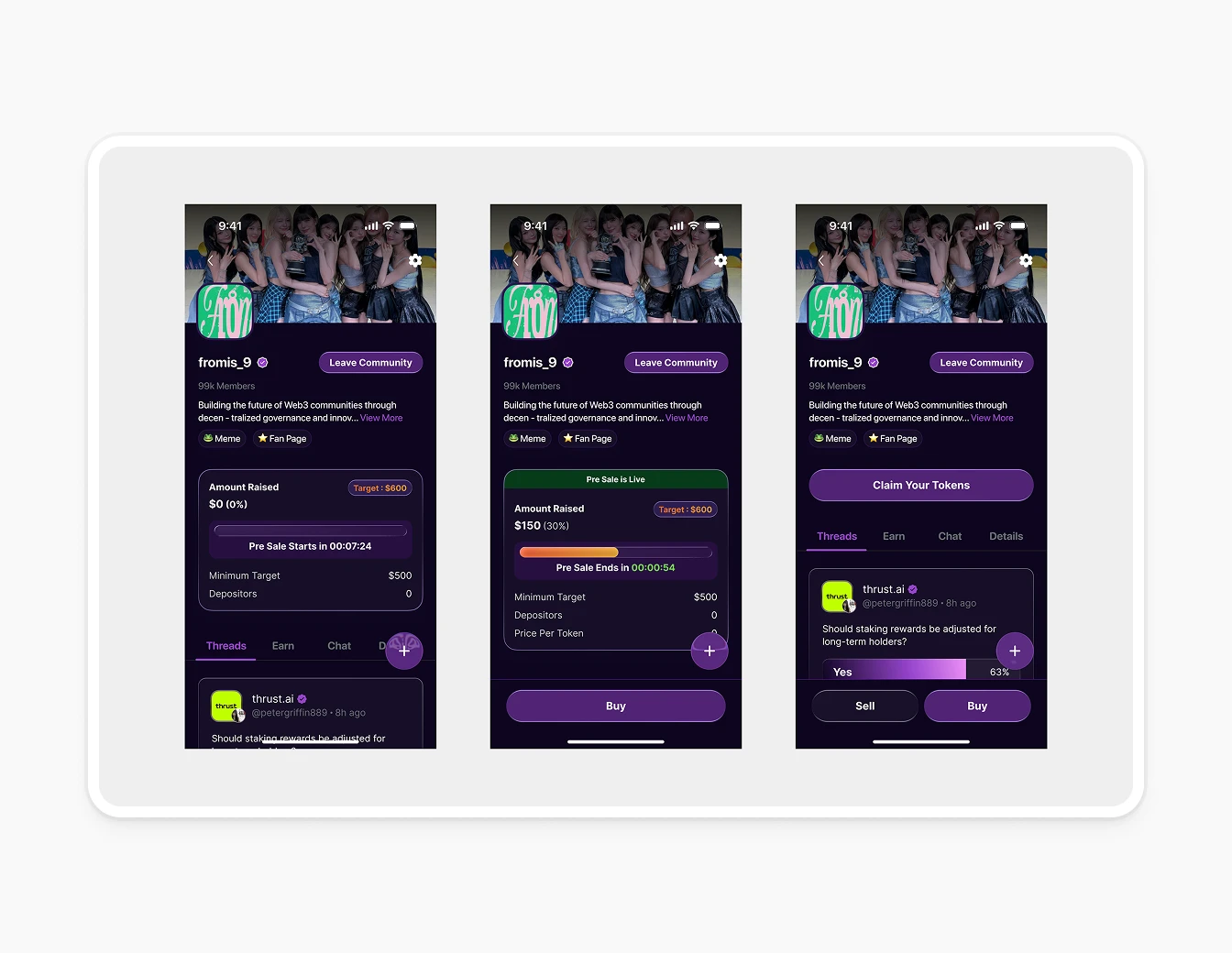 Thrust Mobile Home Community Token Dark