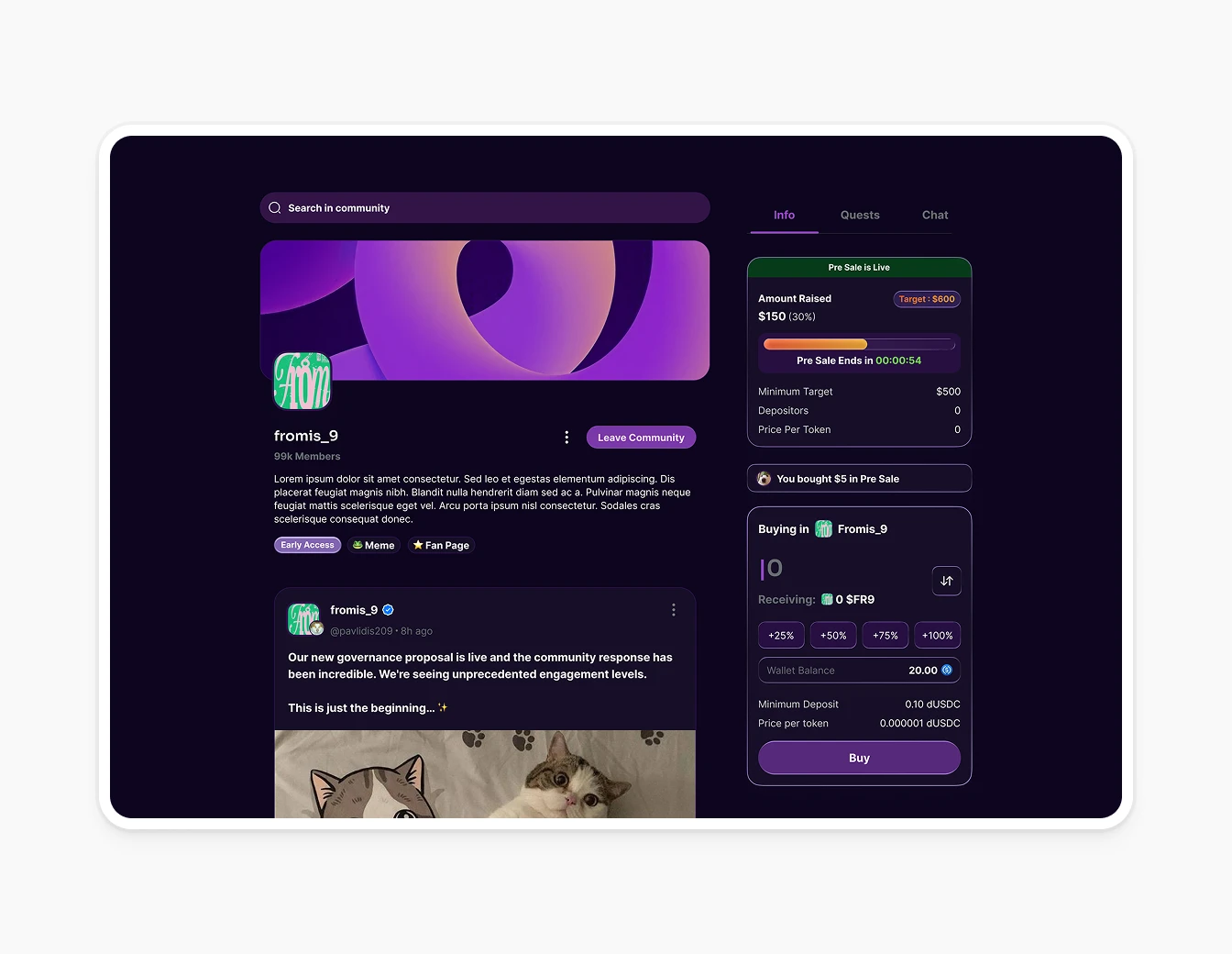 Thrust Community Dark Token Buy Charts V2