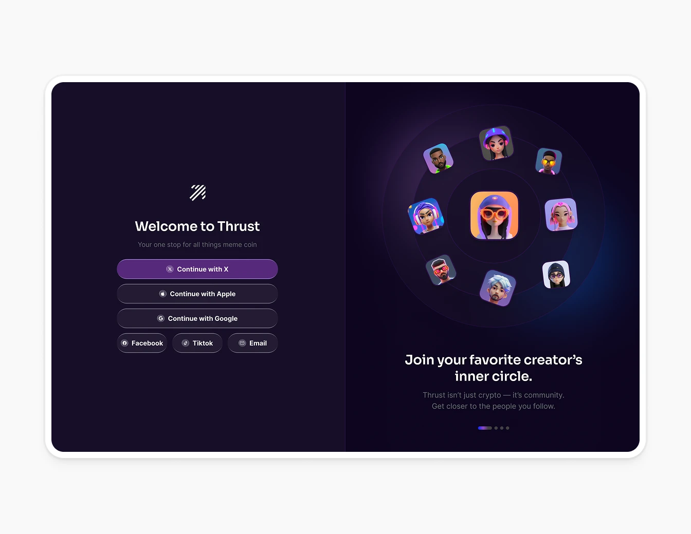 Thrust Welcome Login Purple Inner Circle